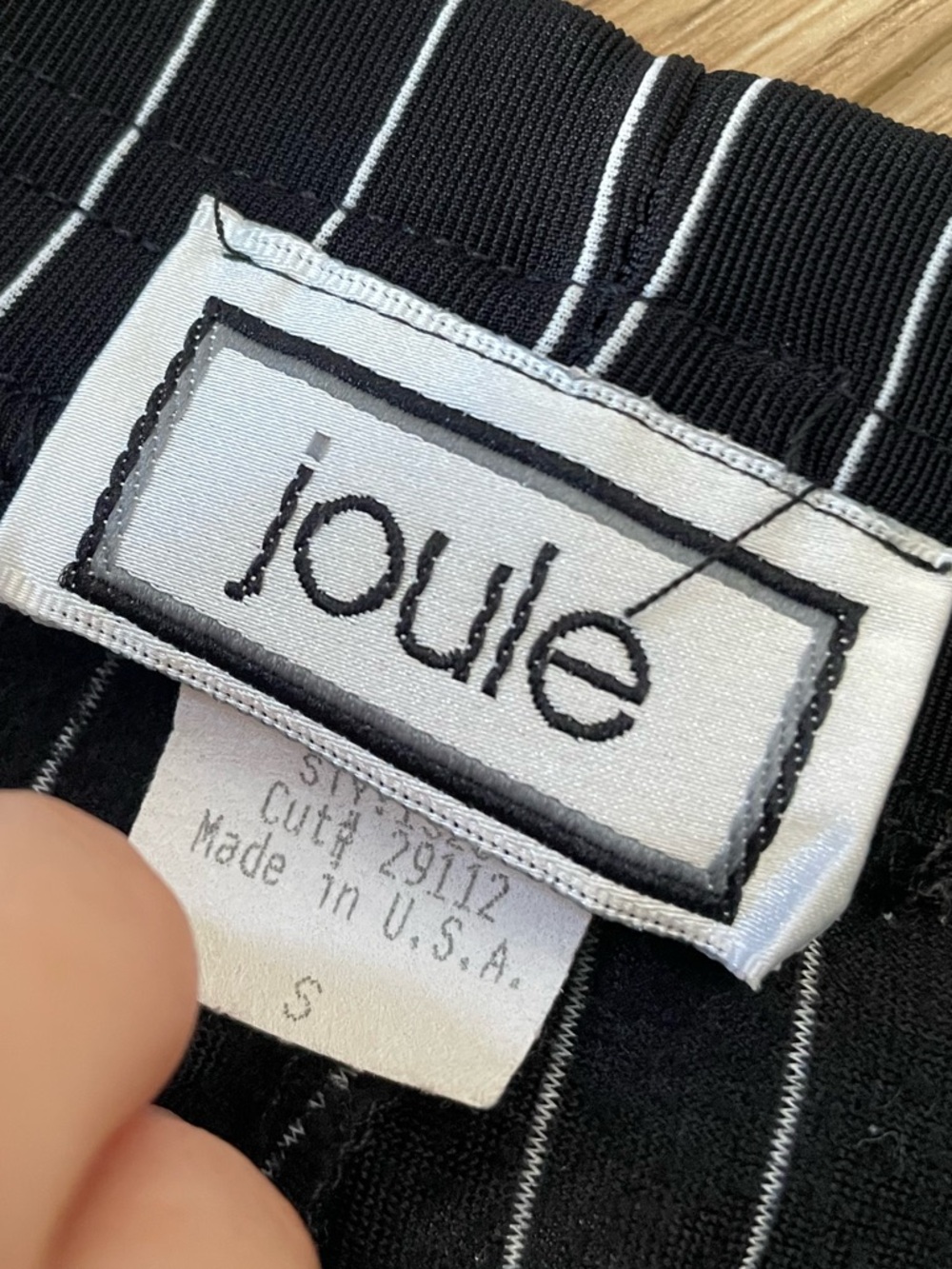 Joule Black Midi Skirt with White Pinstripes - Picture 4 of 6